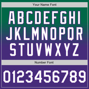 Custom Kelly Green White-Purple Authentic Fade Fashion Baseball Jersey
