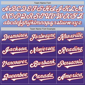 Custom Light Blue White Purple-Red Authentic Fade Fashion Baseball Jersey