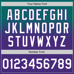 Custom Teal White-Purple Authentic Fade Fashion Baseball Jersey