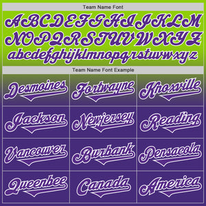 Custom Neon Green Purple-White Authentic Fade Fashion Baseball Jersey