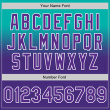 Load image into Gallery viewer, Custom Aqua Purple-White Authentic Fade Fashion Baseball Jersey
