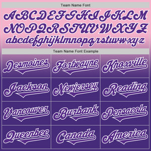 Custom Light Pink Purple-White Authentic Fade Fashion Baseball Jersey
