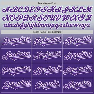 Custom Silver Purple-White Authentic Fade Fashion Baseball Jersey