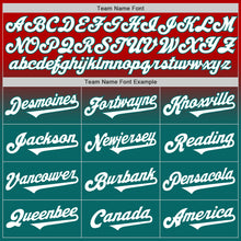 Load image into Gallery viewer, Custom Red White-Teal Authentic Fade Fashion Baseball Jersey
