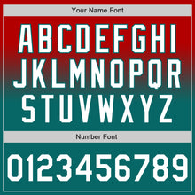 Load image into Gallery viewer, Custom Red White-Teal Authentic Fade Fashion Baseball Jersey
