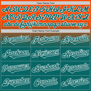 Custom Orange Teal-White Authentic Fade Fashion Baseball Jersey