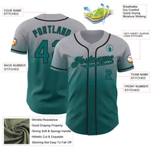 Load image into Gallery viewer, Custom Gray Teal-Black Authentic Fade Fashion Baseball Jersey
