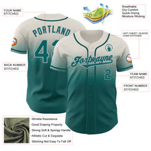 Load image into Gallery viewer, Custom Cream Teal-Gray Authentic Fade Fashion Baseball Jersey
