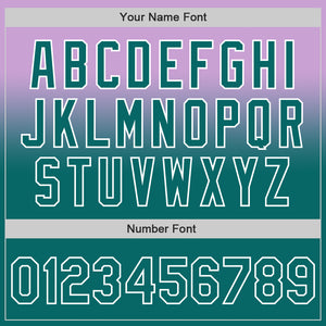 Custom Light Purple Teal-White Authentic Fade Fashion Baseball Jersey
