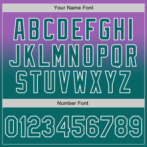 Custom Medium Purple Teal-White Authentic Fade Fashion Baseball Jersey