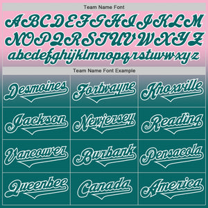 Custom Light Pink Teal-White Authentic Fade Fashion Baseball Jersey