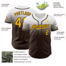 Load image into Gallery viewer, Custom White Gold-Brown Authentic Fade Fashion Baseball Jersey

