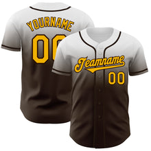 Load image into Gallery viewer, Custom White Gold-Brown Authentic Fade Fashion Baseball Jersey
