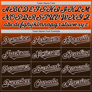 Custom Orange Brown-White Authentic Fade Fashion Baseball Jersey