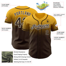 Load image into Gallery viewer, Custom Gold Brown-White Authentic Fade Fashion Baseball Jersey
