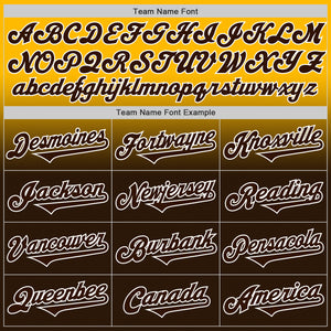 Custom Gold Brown-White Authentic Fade Fashion Baseball Jersey