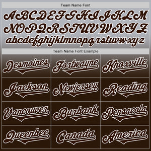 Custom Gray Brown-White Authentic Fade Fashion Baseball Jersey