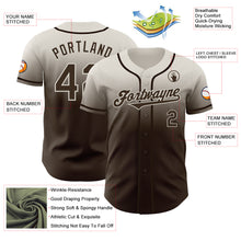 Load image into Gallery viewer, Custom Cream Brown Authentic Fade Fashion Baseball Jersey
