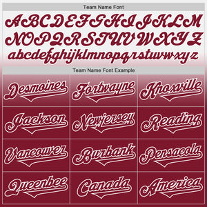 Custom White Crimson Authentic Fade Fashion Baseball Jersey