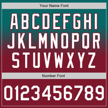 Load image into Gallery viewer, Custom Teal White-Crimson Authentic Fade Fashion Baseball Jersey
