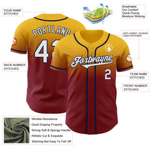 Load image into Gallery viewer, Custom Gold White Crimson-Navy Authentic Fade Fashion Baseball Jersey
