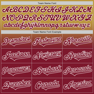Custom Old Gold Crimson-White Authentic Fade Fashion Baseball Jersey