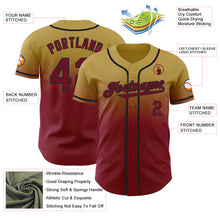 Load image into Gallery viewer, Custom Old Gold Crimson-Black Authentic Fade Fashion Baseball Jersey
