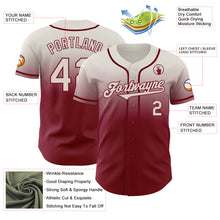 Load image into Gallery viewer, Custom Cream Crimson Authentic Fade Fashion Baseball Jersey
