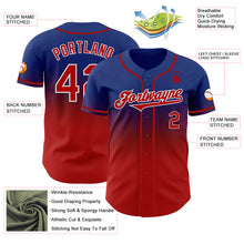 Load image into Gallery viewer, Custom Royal Red-White Authentic Fade Fashion Baseball Jersey
