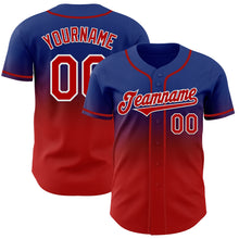 Load image into Gallery viewer, Custom Royal Red-White Authentic Fade Fashion Baseball Jersey
