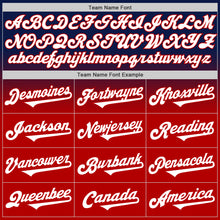 Load image into Gallery viewer, Custom Navy White-Red Authentic Fade Fashion Baseball Jersey

