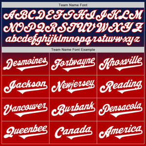 Custom Navy White-Red Authentic Fade Fashion Baseball Jersey