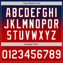 Load image into Gallery viewer, Custom Navy White-Red Authentic Fade Fashion Baseball Jersey
