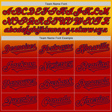 Load image into Gallery viewer, Custom Gold Red-Navy Authentic Fade Fashion Baseball Jersey

