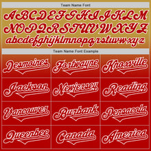 Load image into Gallery viewer, Custom Old Gold Red-White Authentic Fade Fashion Baseball Jersey
