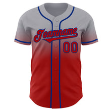 Load image into Gallery viewer, Custom Gray Red-Royal Authentic Fade Fashion Baseball Jersey
