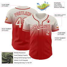 Load image into Gallery viewer, Custom Cream Red Authentic Fade Fashion Baseball Jersey
