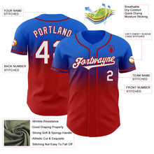 Load image into Gallery viewer, Custom Thunder Blue White-Red Authentic Fade Fashion Baseball Jersey
