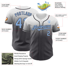 Load image into Gallery viewer, Custom White Light Blue-Steel Gray Authentic Fade Fashion Baseball Jersey
