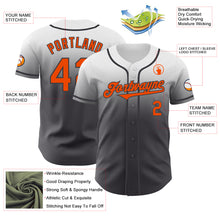 Load image into Gallery viewer, Custom White Orange-Steel Gray Authentic Fade Fashion Baseball Jersey

