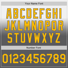Load image into Gallery viewer, Custom White Gold-Steel Gray Authentic Fade Fashion Baseball Jersey
