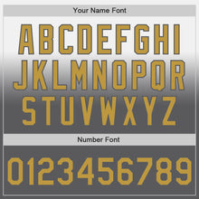 Load image into Gallery viewer, Custom White Old Gold-Steel Gray Authentic Fade Fashion Baseball Jersey
