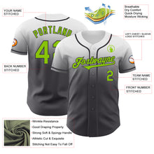 Load image into Gallery viewer, Custom White Neon Green-Steel Gray Authentic Fade Fashion Baseball Jersey
