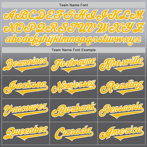 Custom Gray Gold Steel Gray-White Authentic Fade Fashion Baseball Jersey