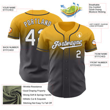 Load image into Gallery viewer, Custom Gold White-Steel Gray Authentic Fade Fashion Baseball Jersey
