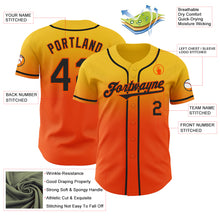 Load image into Gallery viewer, Custom Yellow Black-Orange Authentic Fade Fashion Baseball Jersey
