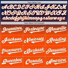 Load image into Gallery viewer, Custom Navy White-Orange Authentic Fade Fashion Baseball Jersey

