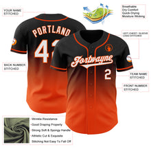 Load image into Gallery viewer, Custom Black White-Orange Authentic Fade Fashion Baseball Jersey
