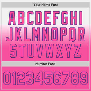 Custom White Pink-Purple Authentic Fade Fashion Baseball Jersey