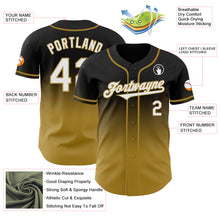 Load image into Gallery viewer, Custom Black White-Old Gold Authentic Fade Fashion Baseball Jersey
